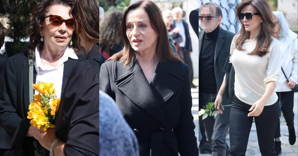 Θλίψη στην κηδεία του Γιώργου Πανουσόπουλου: Συγκινημένη η Μπέτυ Λιβανού