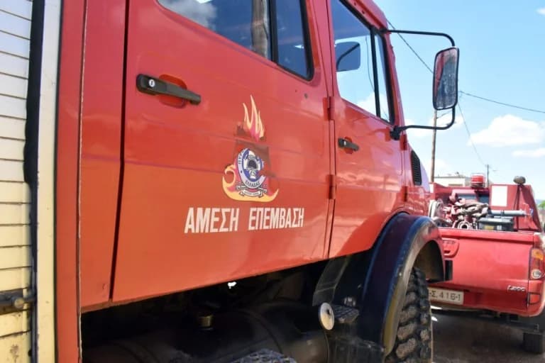 Feuer in Land- und Forstwirtschaftsgebiet in Kefalonia