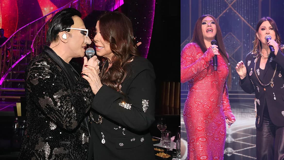 Angela Dimitriou genießt Zaharatos und Paparizou Show