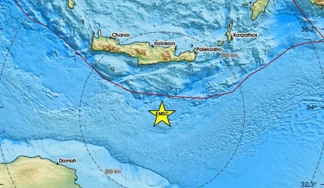 克里特岛附近发生4.1级地震