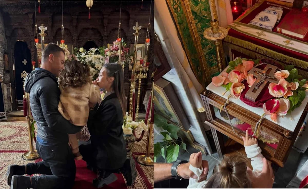 Giorgos Angelopoulos und Dimitra Vamvakousi: Familienbesuch in der Kirche