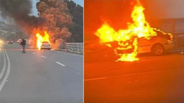Φωτιά σε αυτοκίνητο στην παραλιακή Αθηνών - Σουνίου