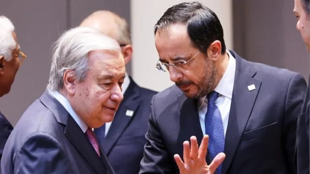 Reunión Christodoulides - Guterres sobre Chipre en Bruselas