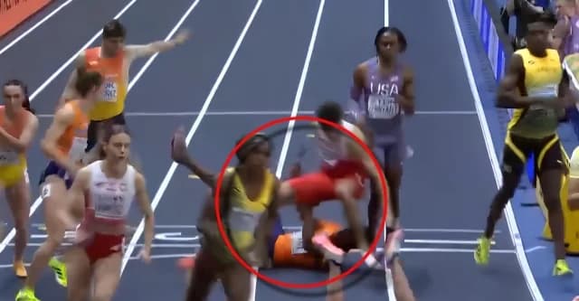 World Indoor Athletics: Mishap in Mixed Relay Final