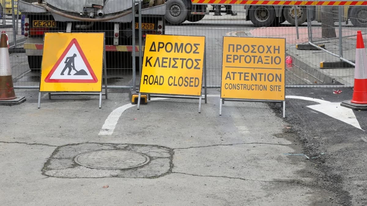 Κλείσιμο δρόμων σε Λευκωσία και Λεμεσό λόγω έργων