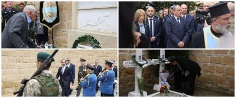Servicio conmemorativo para los héroes de EOKA en las Tumbas Encarceladas