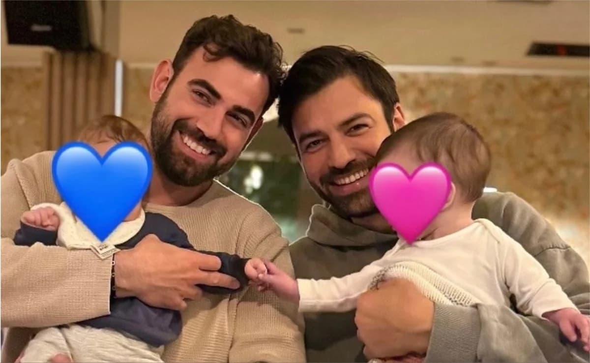 Andreas Georgiou y Nikos Polydoropoulos: Tierna foto con sus bebés