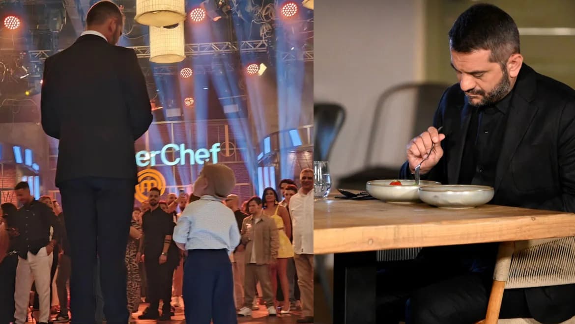 莱昂尼达斯·库佐普洛斯：MasterChef决赛后与儿子的合影