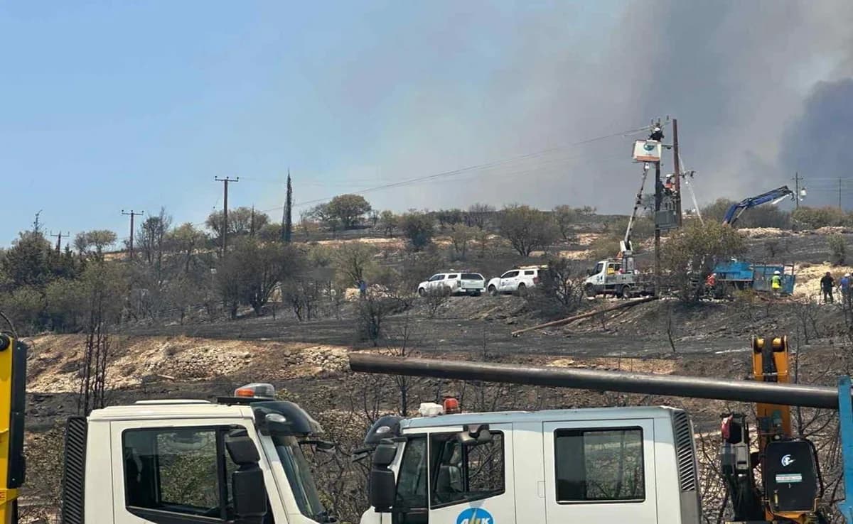 EAC en espera para restaurar la energía en las áreas afectadas por el fuego en Limassol