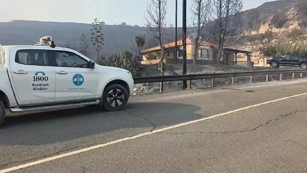 EAC lista para reparar los daños del incendio en Limassol
