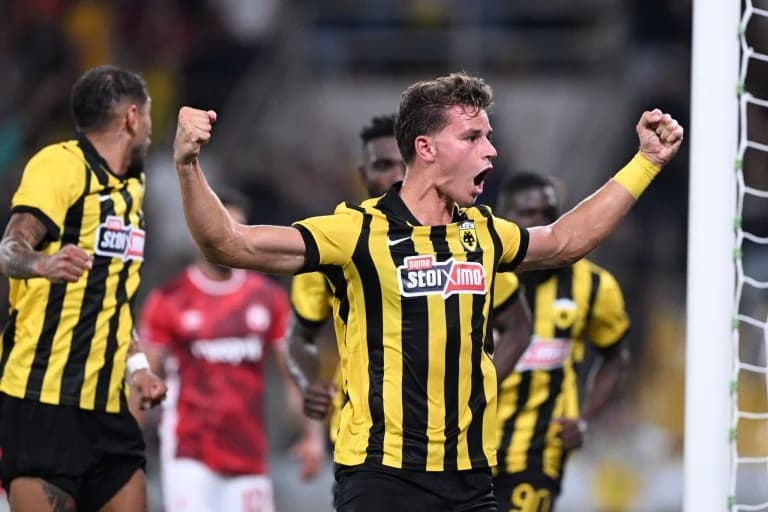 AEK - Hapoel Beer Sheva: Relvas marca de cabeza (vid)
