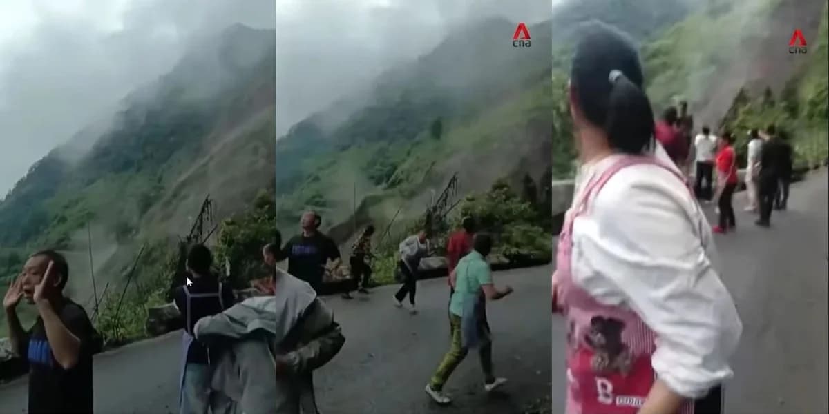 China: Dramatisches Video eines Erdrutschs nach heftigem Regen