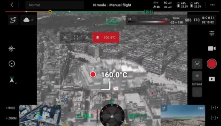 Экстремальные температуры в Аттике: дрон зафиксировал 160°C на крыше
