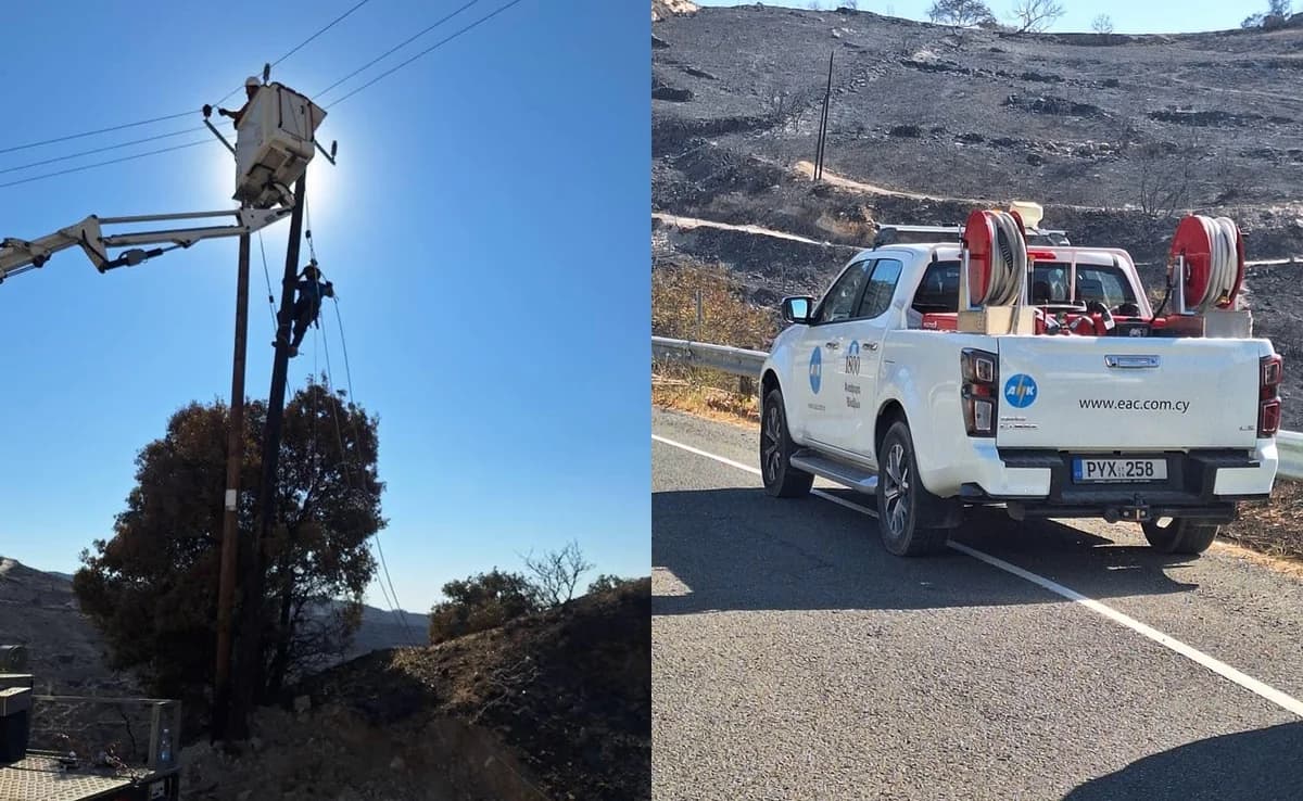 ΑΗΚ: Συνεχείς εργασίες στις πυρόπληκτες περιοχές της Λεμεσού