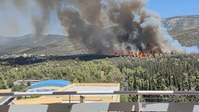 שריפה בהר הימטוס: התרעת 112 הופעלה בפוליטכניופולי