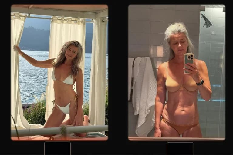 Paulina Porizkova a los 60: Verdad Cruda en Dos Selfies