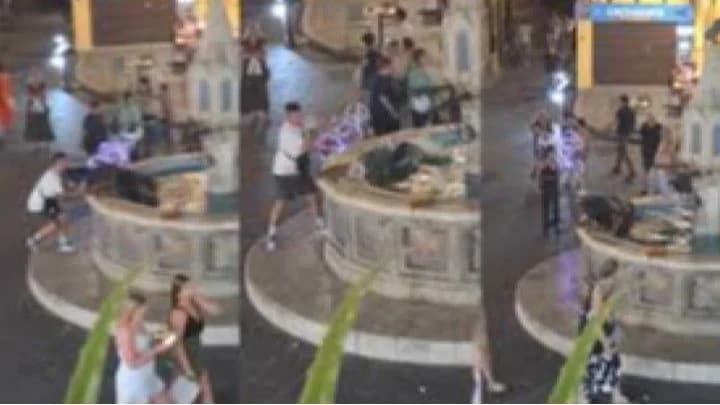 Rhodes: Arrest warrant issued for man who threw homeless man into fountain