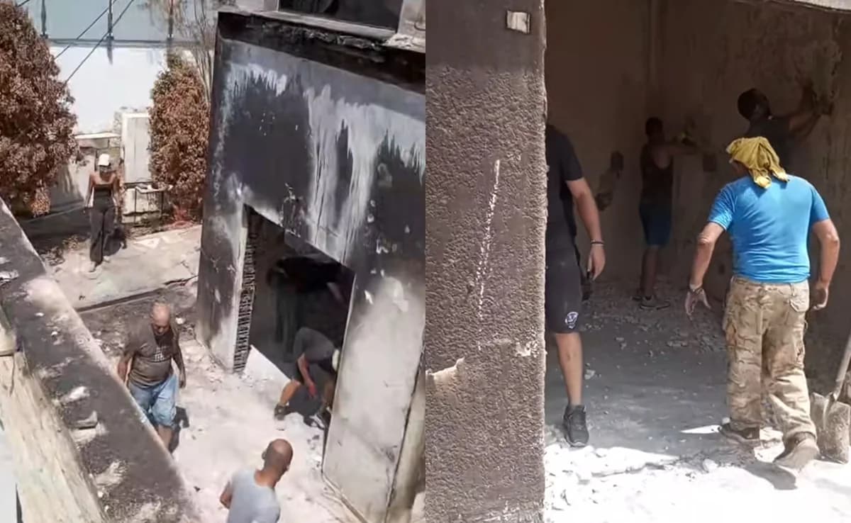 感人视频：志愿者清理火灾受害者的家