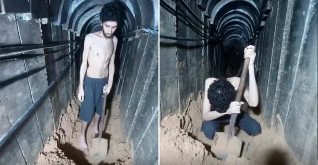 Video de Hamás muestra a rehén cavando su tumba: Indignación