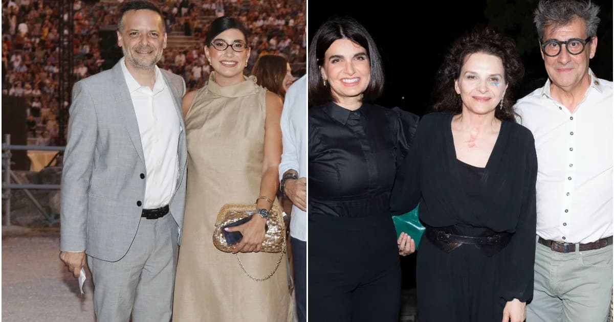 Georgia Polytanou y Haris Doukas en Epidauro para la actuación de Juliette Binoche