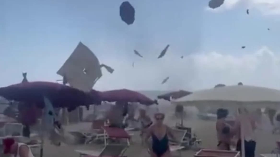 Tornado azota playa italiana – Bañistas corren para ponerse a salvo