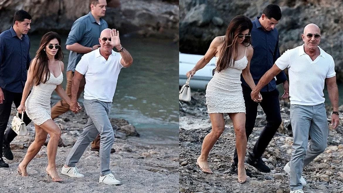 Lauren Sánchez Nearly Falls in Heels in Ibiza