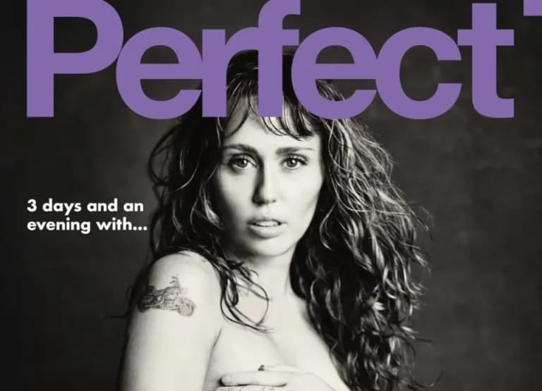 Miley Cyrus posiert oben ohne für das Perfect Magazine Cover