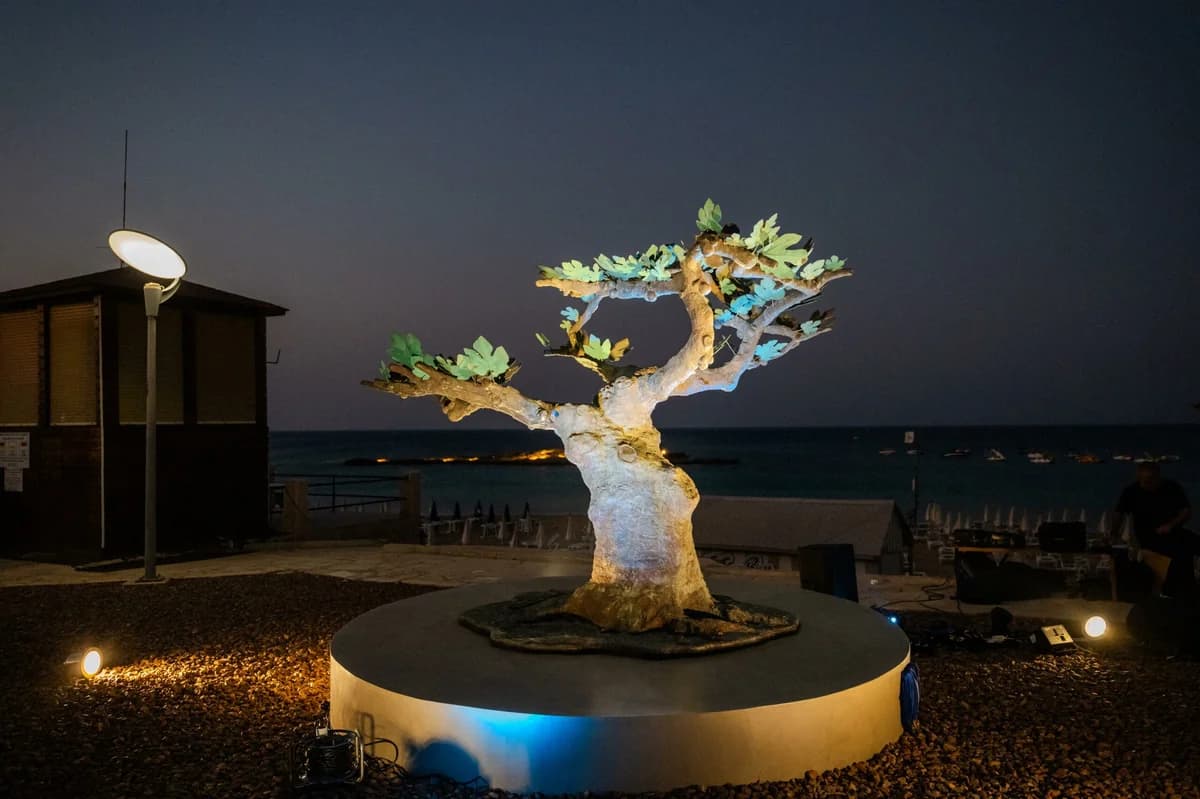 Inauguración de la escultura 'La Higuera de Protaras' en Fig Tree Bay