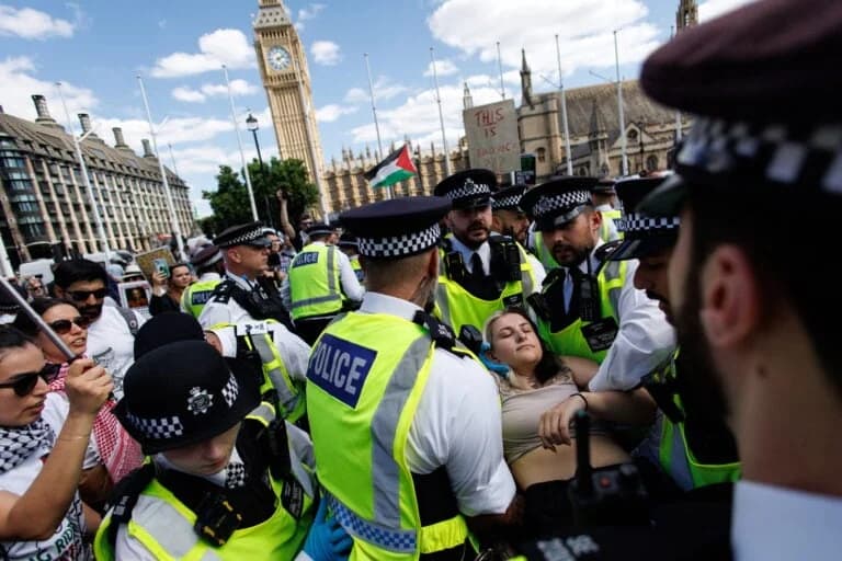 Großbritannien: Dutzende Festnahmen bei Palestine Action Protest