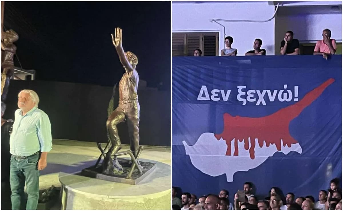 Enthüllung des Isaak-Solomou-Denkmals in Paralimni