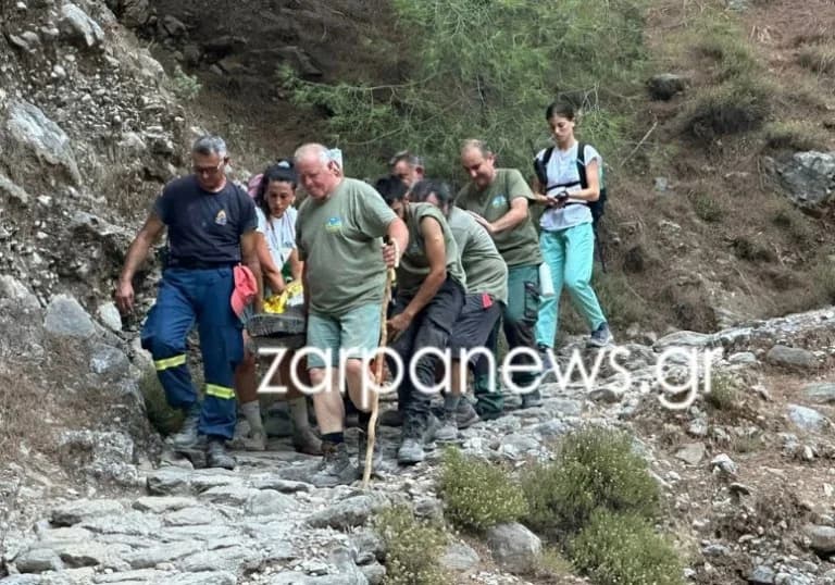 Ущелье Самарья: 55-летний мужчина в критическом состоянии после падения