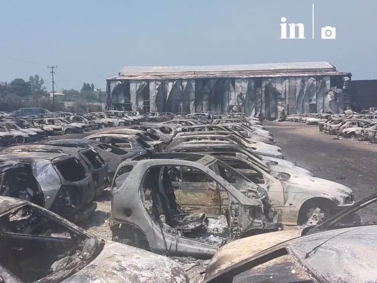 Feuer in Achaia: 550 Autos im Zollamt von Patras verbrannt