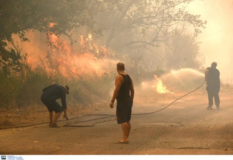 סיקור בינלאומי של השריפות ביוון