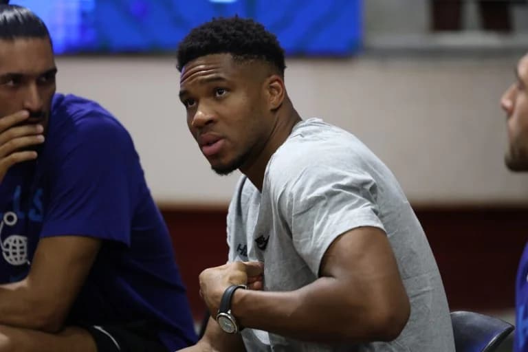 Giannis Antetokounmpo Supports National Team at PAOK Sports Arena