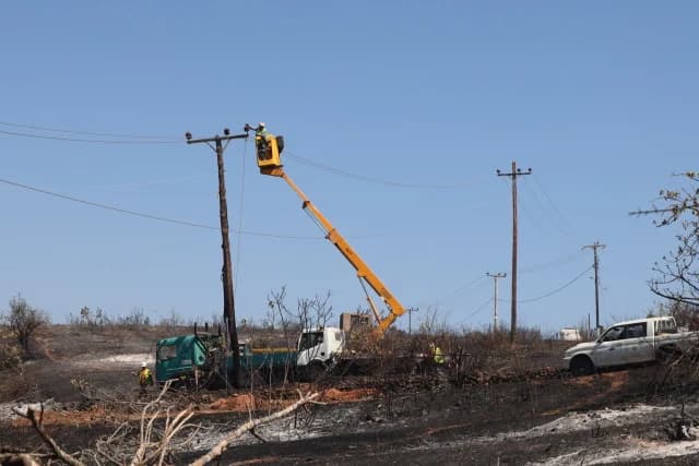 El 60% de Volissos, Quíos, sin electricidad tras el incendio