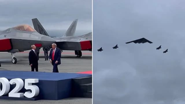 Reacción de Putin a la exhibición de F-35 y B-2 de Trump en Alaska