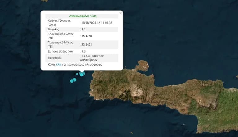 Doble terremoto en Falasarna, Creta