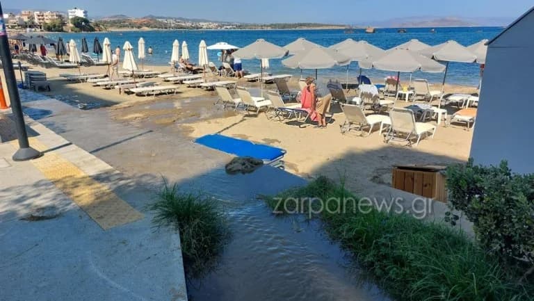 Creta: Aguas residuales inundan playa en Chania