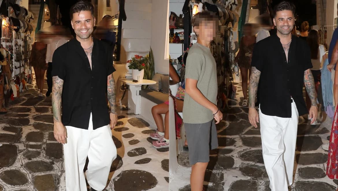 Θοδωρής Μαραντίνης: Σπάνια εμφάνιση με τον γιο του στη Μύκονο