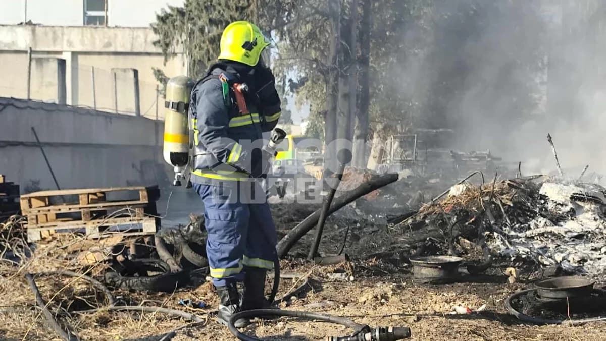 Fire at Tire Shop in SOPAZ Area, Limassol