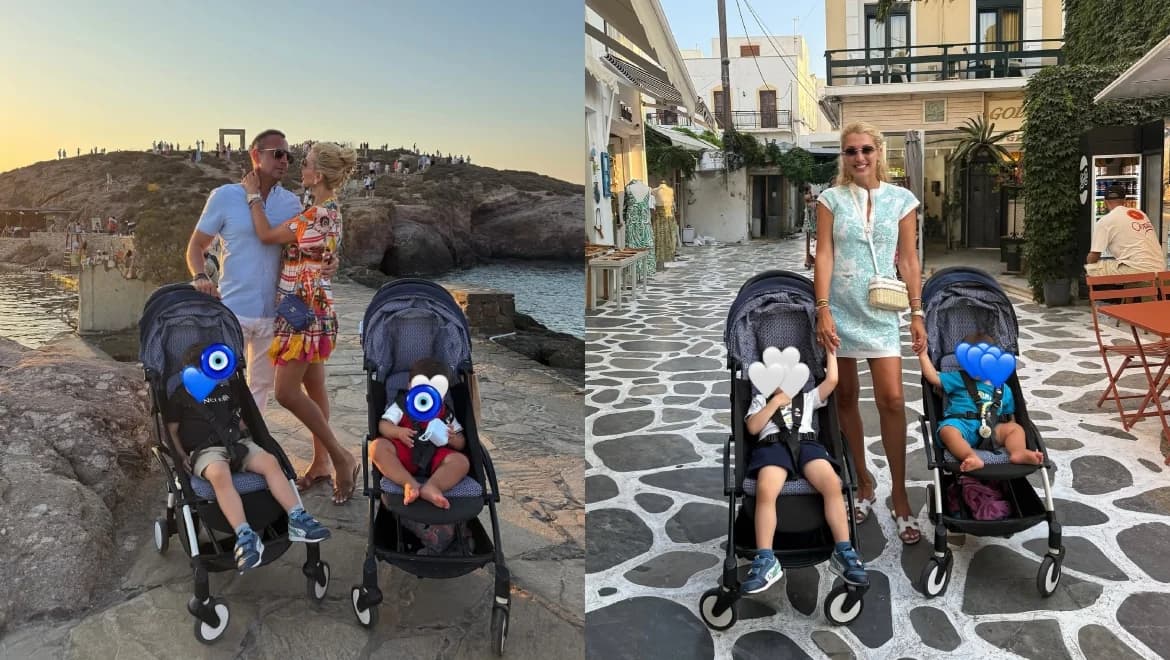 Konstantina Spyropoulou y Vasilis Stathokostopoulos: Vacaciones familiares en Naxos