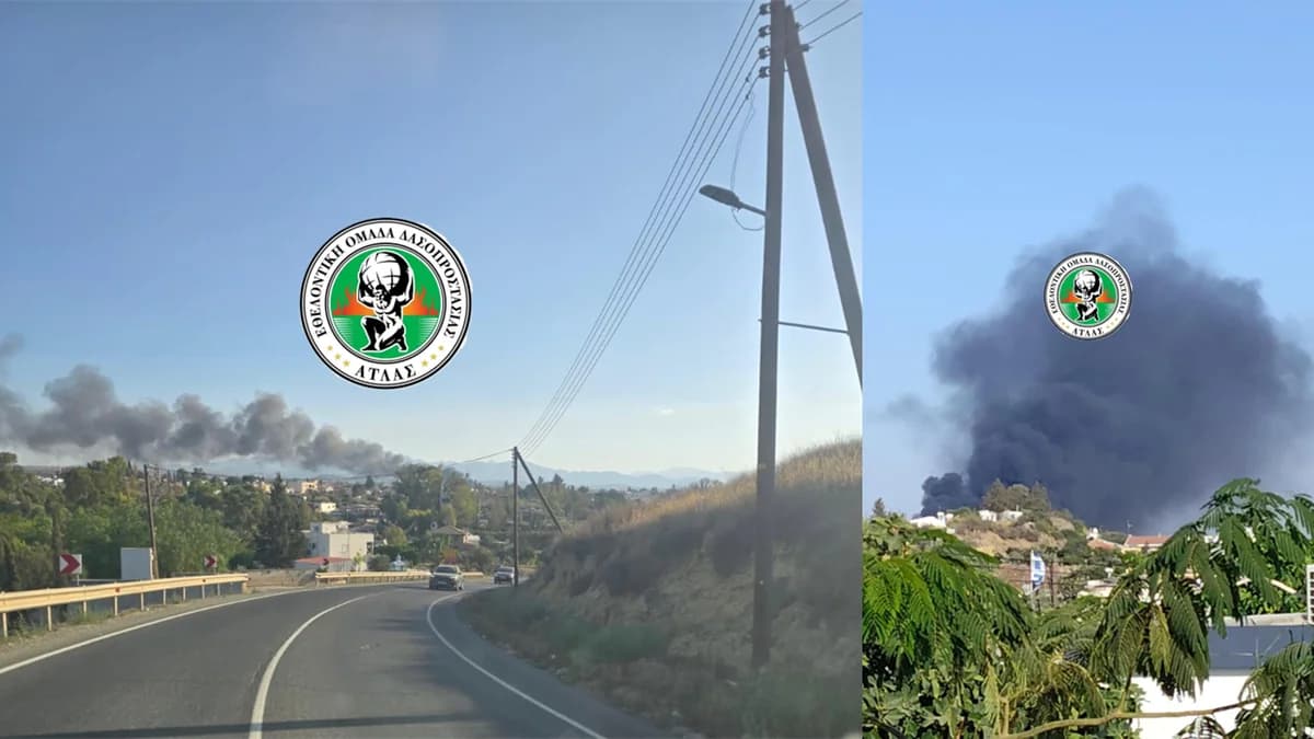 Brand in der Provinz Nikosia: Starker schwarzer Rauch in der Gegend von Deftera – Psimolofou