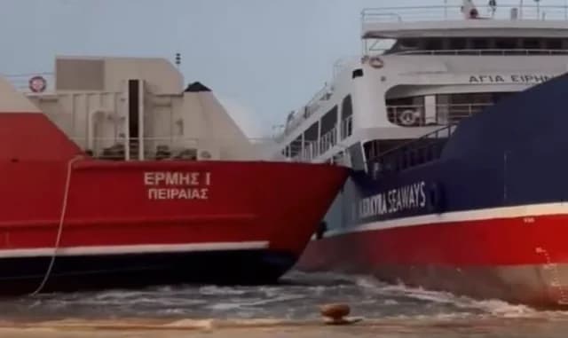 Schiffskollision im Hafen von Igoumenitsa durch Kabelbruch
