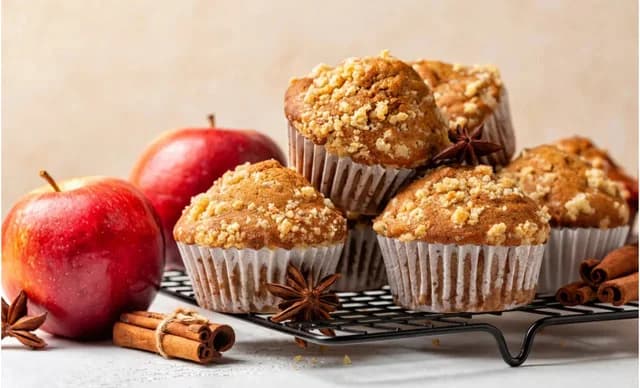 Rezept für Apfel-, Zimt- und Vollkornmehl-Muffins