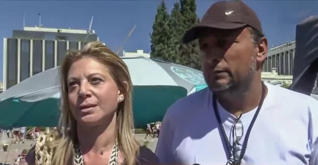 María Karystianou apoya a Panos Routsi en huelga de hambre