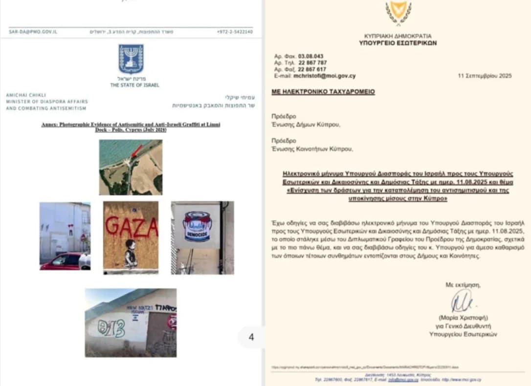 Cyprus: Reactions to Graffiti Removal and Directive on 'Anti-Semitic Slogans'
