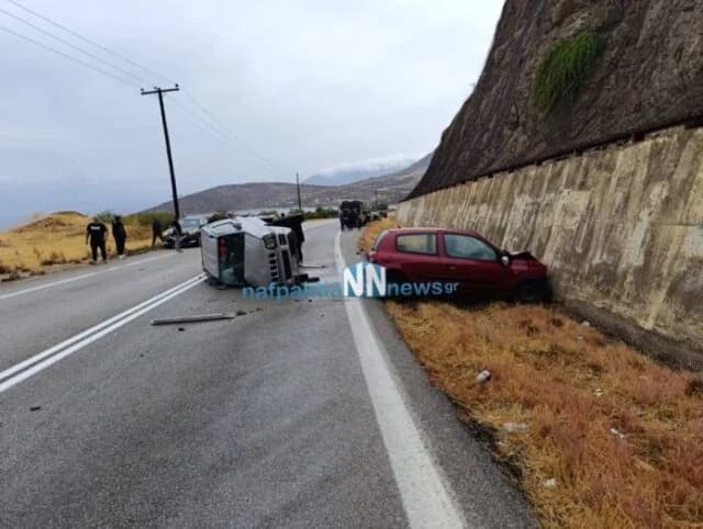 Grave accidente de coche en Galaxidi: una persona rescatada inconsciente