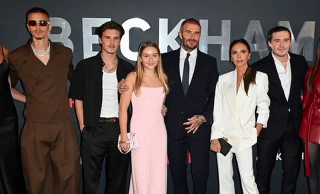 The Beckham Family at Victoria's Paris Show – Brooklyn Absent