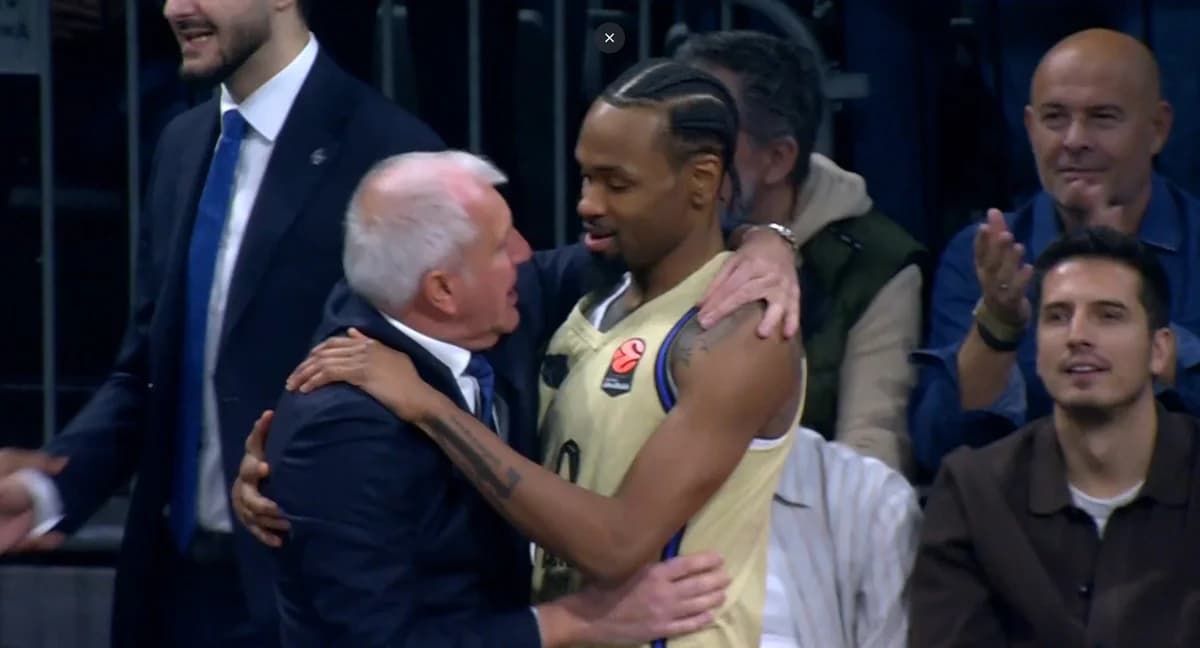 Obradovic and Punter share a warm embrace before Partizan - Barcelona (video)