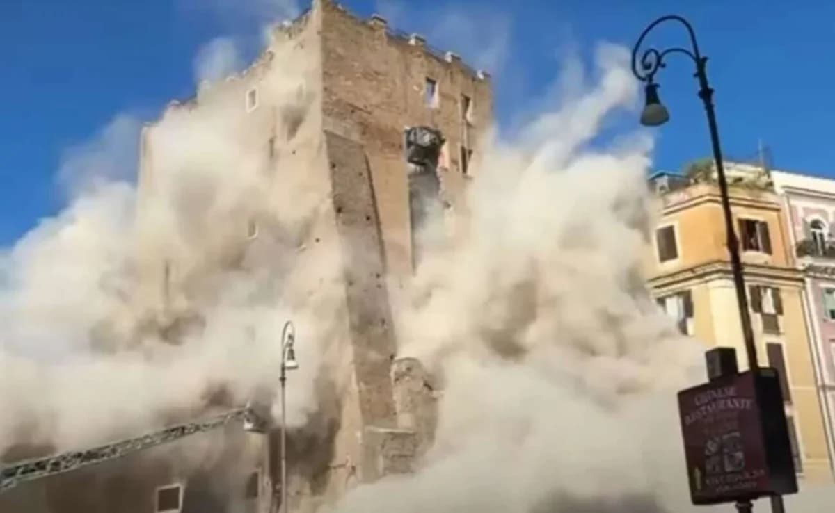 קריסה חלקית של מגדל ליד הקולוסיאום: שלושה פצועים